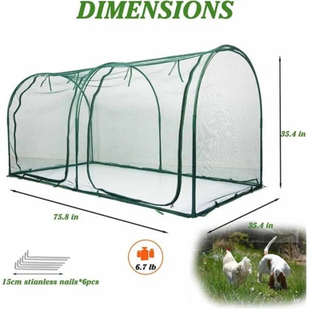 Portable Chicken Run Hen Coop, Outdoor Gardening Net, Small Animals Enclosure